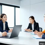 Home 22 문제해결 중심 포지셔닝을 위한 팀워크 증진 방법 - A diverse group of professional team members engaged in active listening during a business meeting, ...