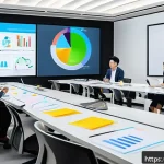 Home 20 문제해결 중심 포지셔닝의 최신 트렌드 및 전망 - A modern corporate meeting room filled with diverse professionals engaged in a collaborative worksho...