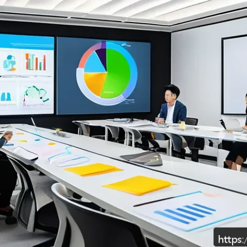 Home 32 문제해결 중심 포지셔닝의 최신 트렌드 및 전망 - A modern corporate meeting room filled with diverse professionals engaged in a collaborative worksho...