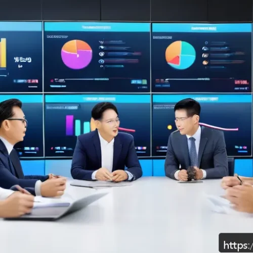 Home 17 문제해결 중심 포지셔닝의 새로운 접근법 - A modern corporate meeting scene where diverse professionals engage in a deep customer interview ses...